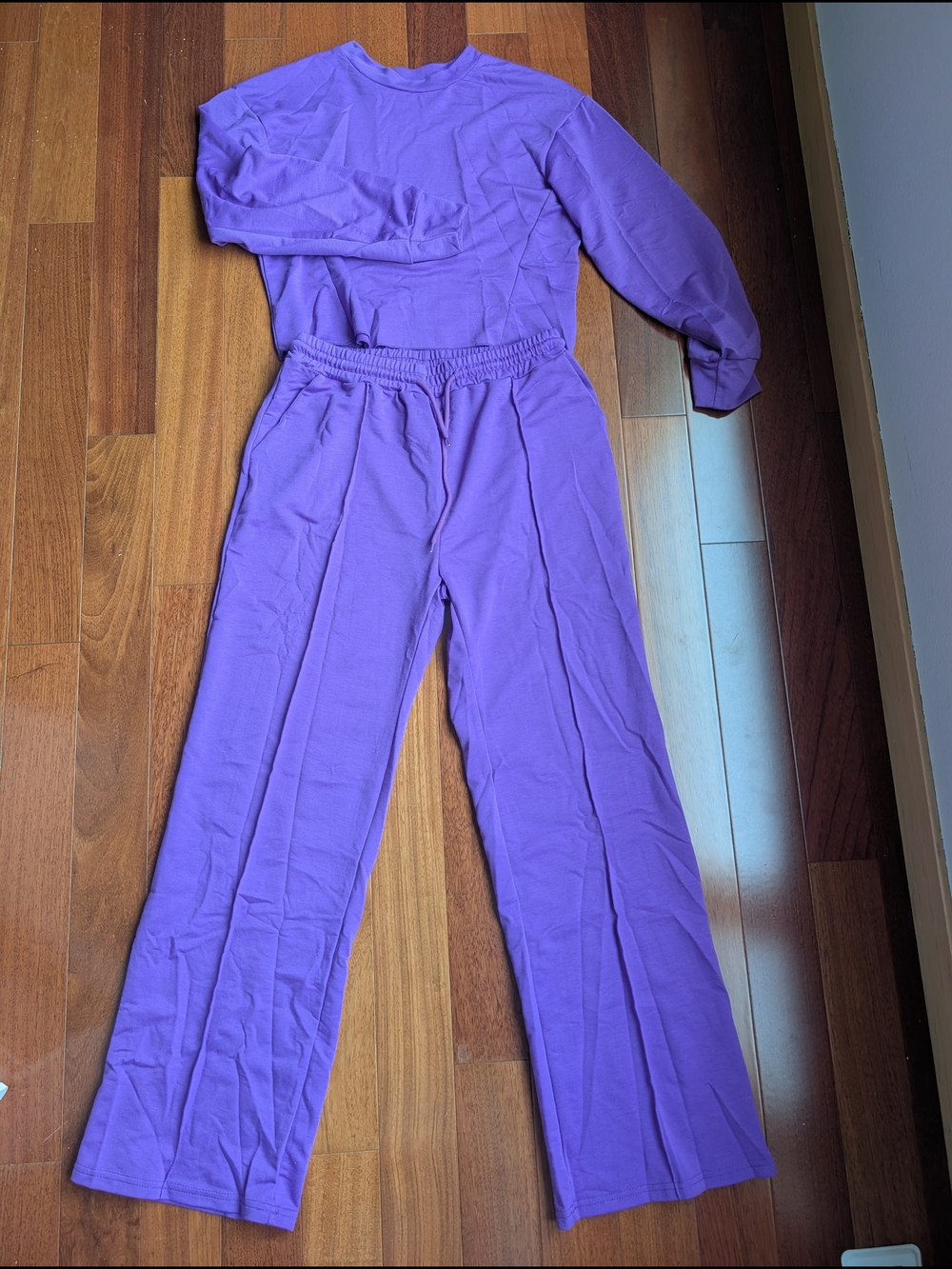 Women's Purple Wide-Leg Lounge Pants Set